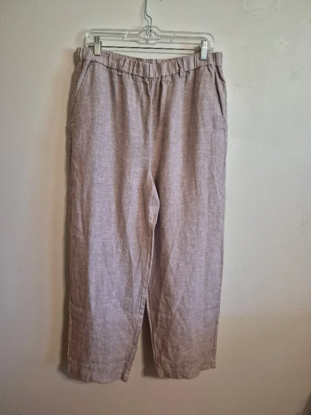 Quince 100% Linen Wide Leg Pants Vintage Pink Chambray Large